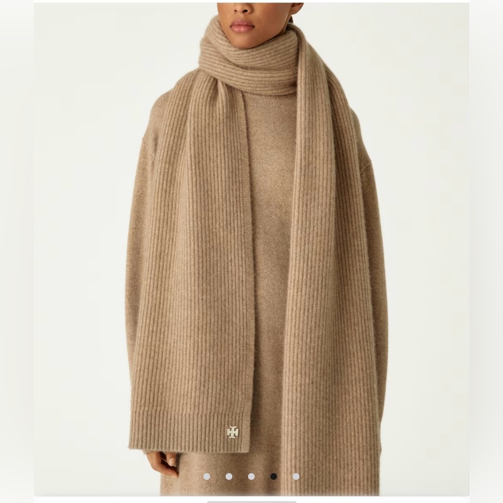 Tory Burch Sport Ribbed Cashmere Scarf. Brand New